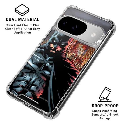 DC Comics Batman The Dark Knight Comic Art in Gotham City Google Pixel 10 Clear Case